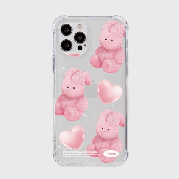 [THENINEMALL] Pink Heart Toy Windy Clear Phone Case (3 types)