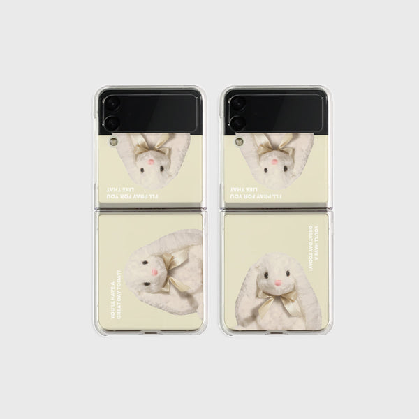 [Mademoment] Pray For You Rabbit Design Clear Phone Case (4 Types)