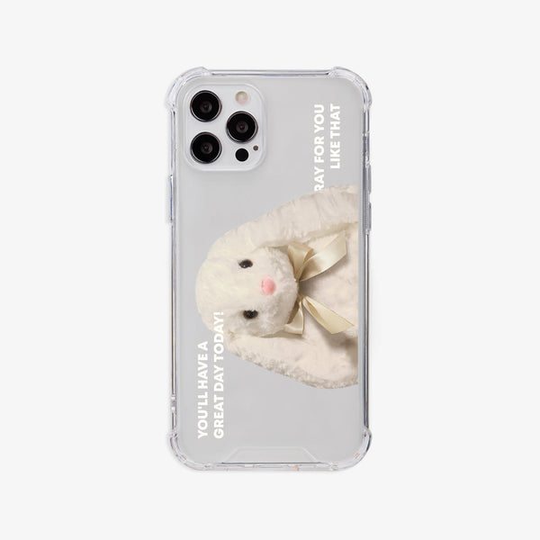 [Mademoment] Pray For You Rabbit Design Clear Phone Case (4 Types)