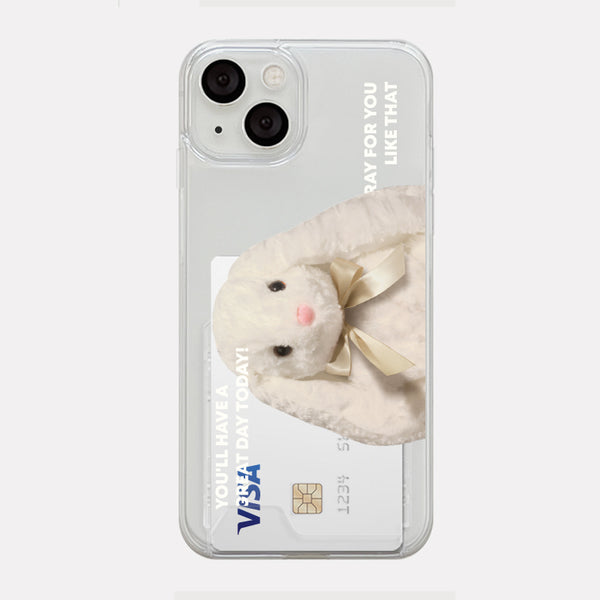 [Mademoment] Pray For You Rabbit Design Clear Phone Case (4 Types)