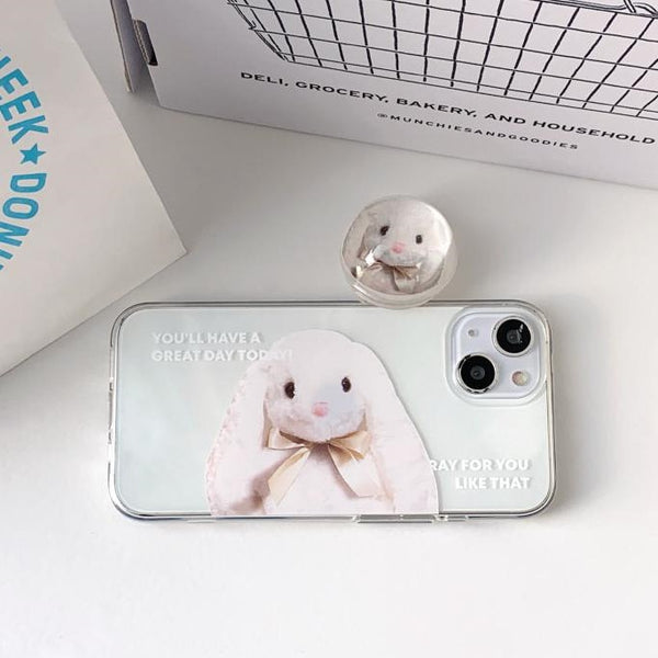 [Mademoment] Pray For You Rabbit Design Clear Phone Case (4 Types)