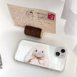 [Mademoment] Pray For You Rabbit Design Clear Phone Case (4 Types)