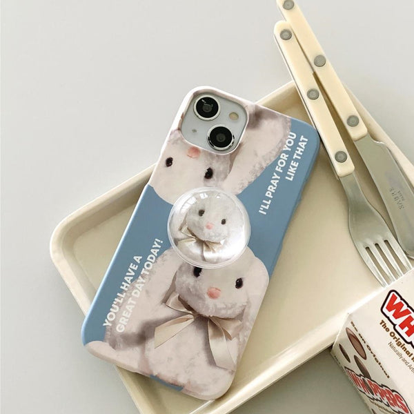 [Mademoment] Pray For You Rabbit Design Phone Case