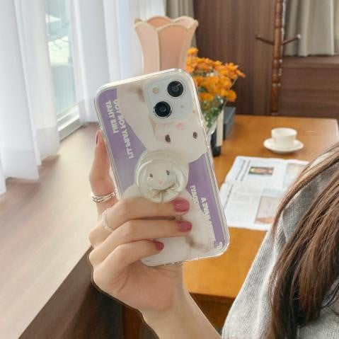 [Mademoment] Pray For You Rabbit Design Glossy Mirror Phone Case