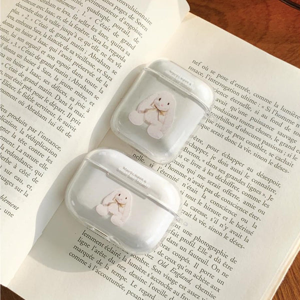 [Mademoment] Pray For You Rabbit Design Clear AirPods Case