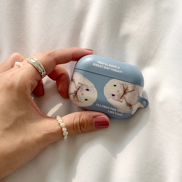 [Mademoment] Pray For You Rabbit Design Airpods Case