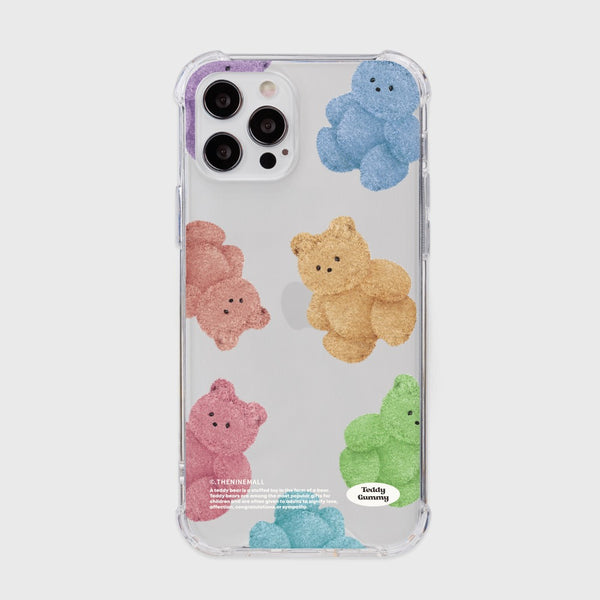 [THENINEMALL] Rainbow Teddy Gummy Clear Phone Case (3 types)