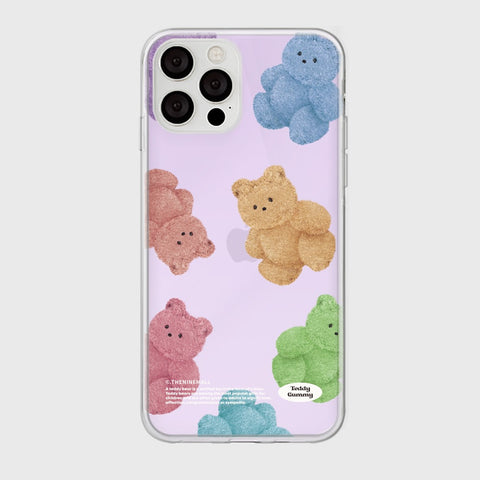 [THENINEMALL] Rainbow Teddy Gummy Pattern Mirror Phone Case