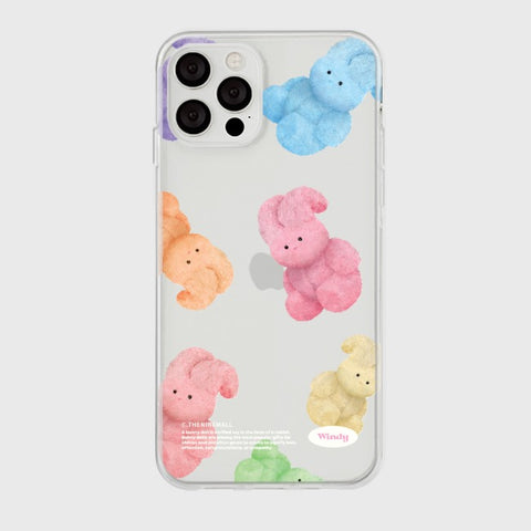 [THENINEMALL] Rainbow Toy Windy Pattern Clear Phone Case (3 types)