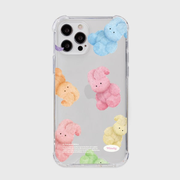 [THENINEMALL] Rainbow Toy Windy Pattern Clear Phone Case (3 types)