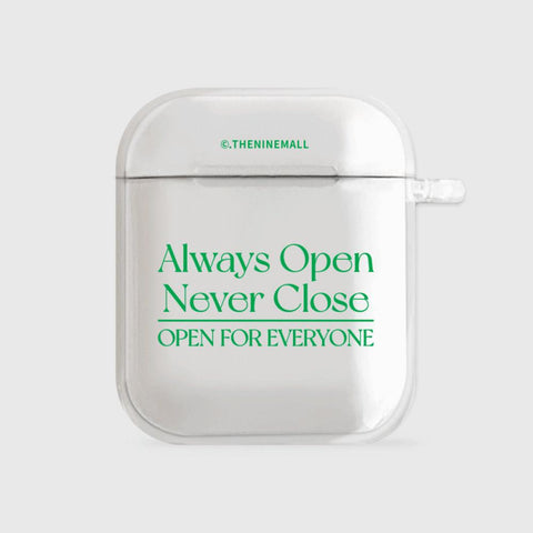 [THENINEMALL] Simple Always Open AirPods Clear Case