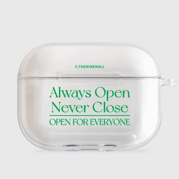 [THENINEMALL] Simple Always Open AirPods Clear Case