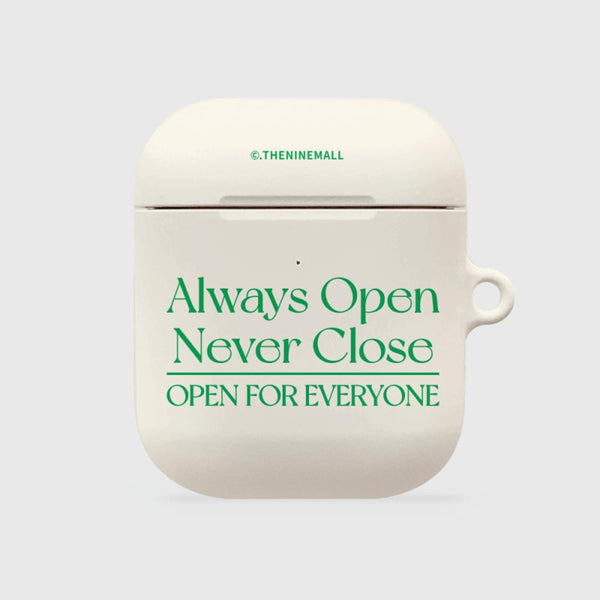 [THENINEMALL] Simple Always Open AirPods Hard Case