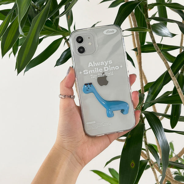 [THENINEMALL] Smile Dino Clear Phone Case (3 types)