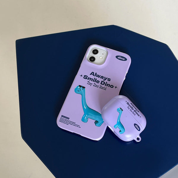 [THENINEMALL] Smile Dino Hard Phone Case (2 types)