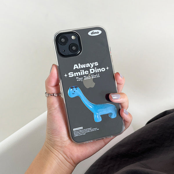 [THENINEMALL] Smile Dino Clear Phone Case (3 types)