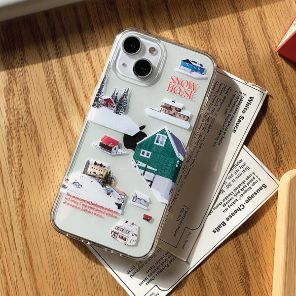 [Mademoment] Snow House Design Clear Phone Case (4 Types)