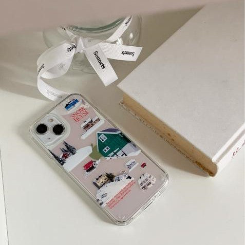 [Mademoment] Snow House Design Glossy Mirror Phone Case