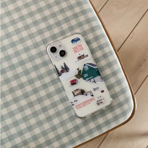 [Mademoment] Snow House Design Clear Phone Case (4 Types)