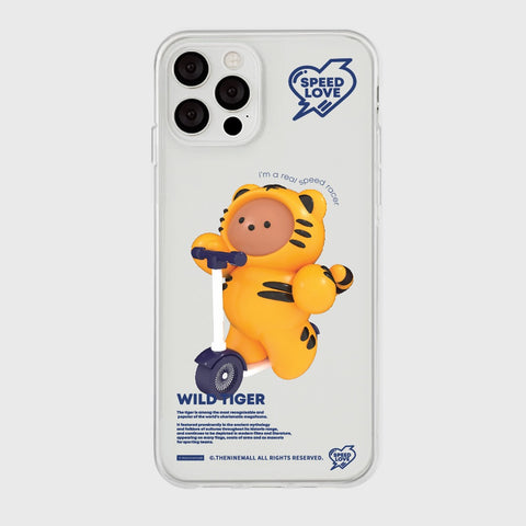 [THENINEMALL] Speed Love Tiger Clear Phone Case (3 types)