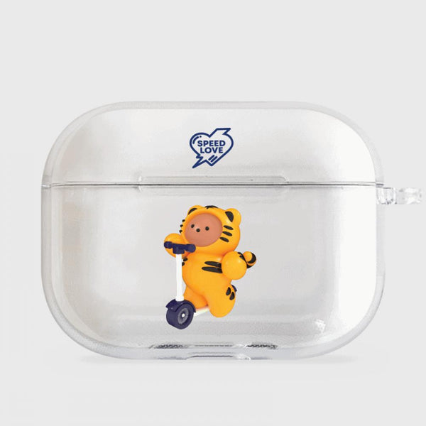 [THENINEMALL] Speed Love Tiger AirPods Clear Case