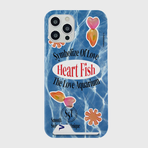 [THENINEMALL] Sticker Heart fish Hard Phone Case (3 types)