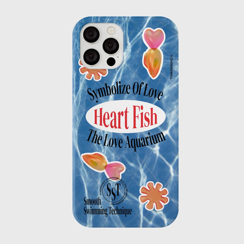 [THENINEMALL] Sticker Heart fish Hard Phone Case (3 types)