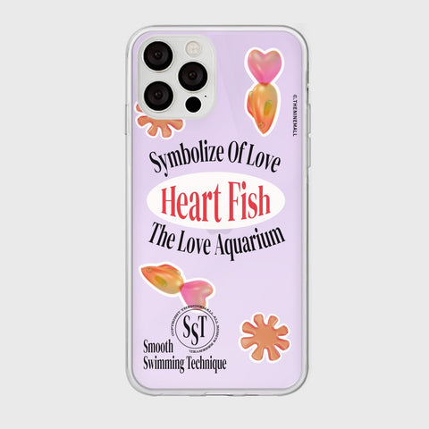 [THENINEMALL] Sticker Heart Fish Mirror Phone Case