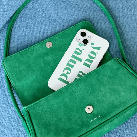 [Mademoment] Valued Green Lettering Design Phone Case