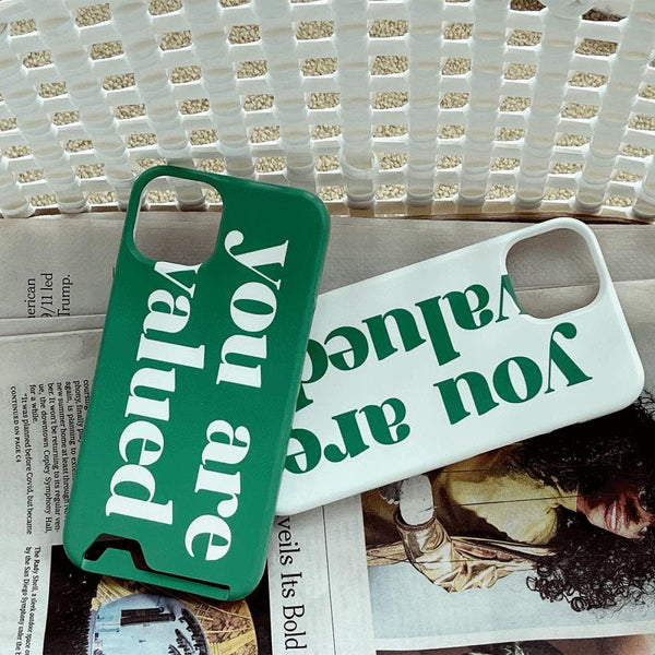 [Mademoment] Valued Green Lettering Design Phone Case