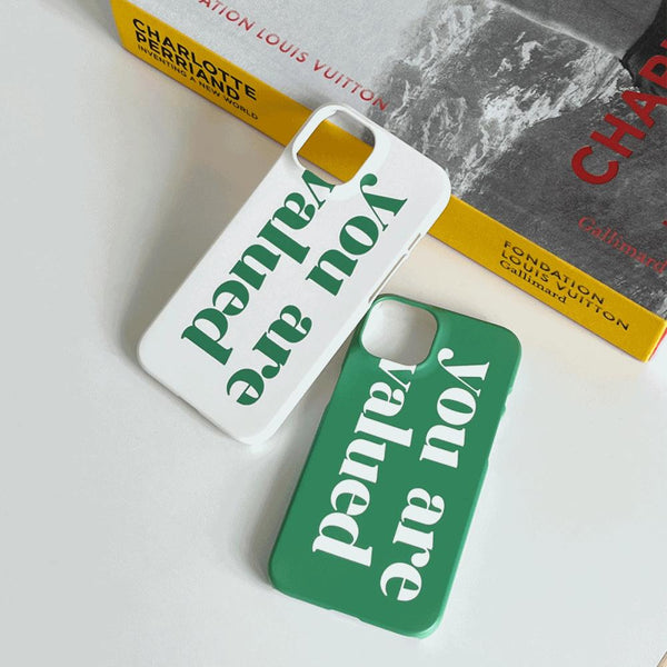 [Mademoment] Valued Green Lettering Design Phone Case