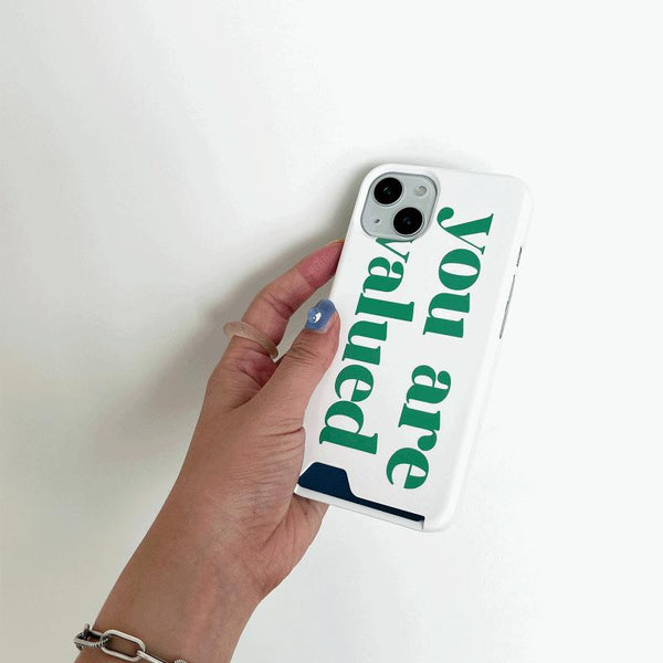 [Mademoment] Valued Green Lettering Design Phone Case