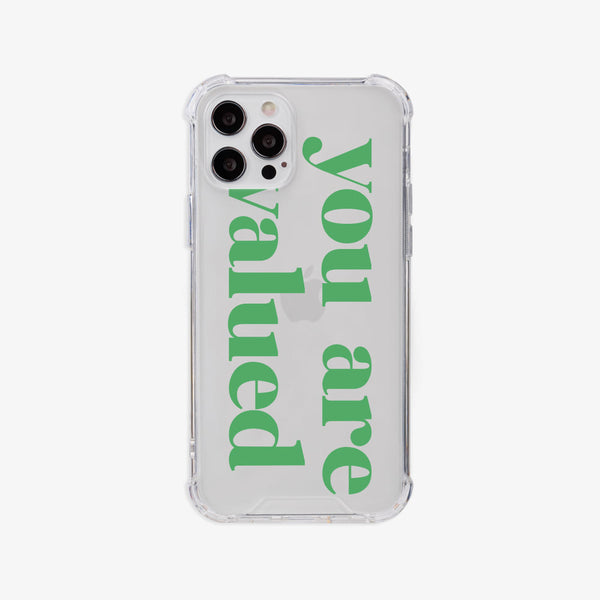 [Mademoment] Valued Green Lettering Design Clear Phone Case (3 Types)