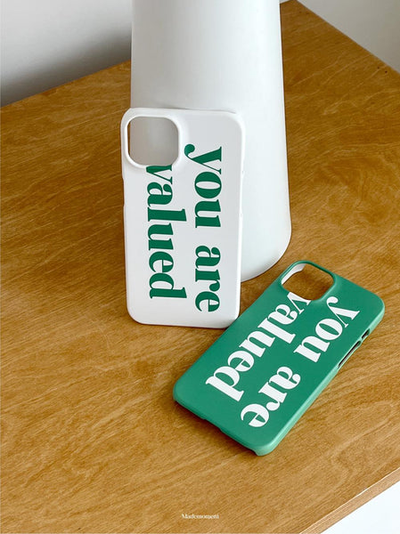 [Mademoment] Valued Green Lettering Design Phone Case