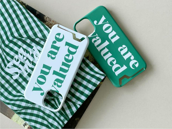 [Mademoment] Valued Green Lettering Design Phone Case