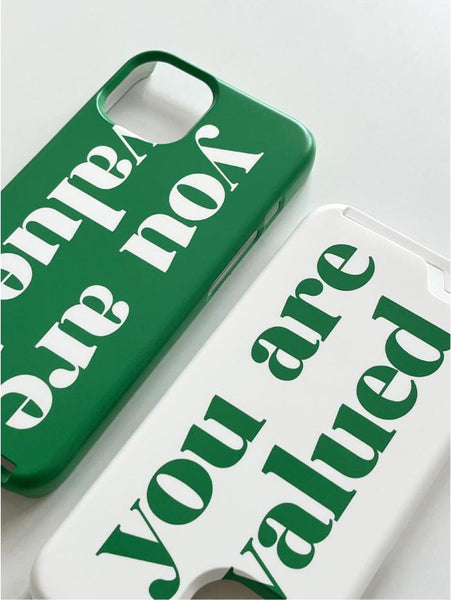 [Mademoment] Valued Green Lettering Design Phone Case