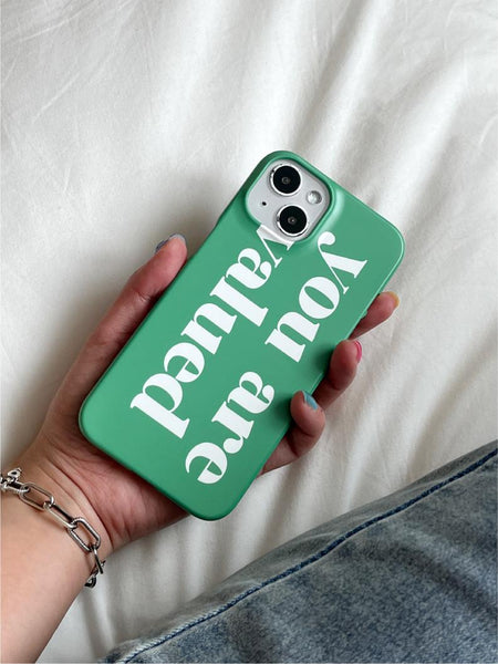 [Mademoment] Valued Green Lettering Design Phone Case