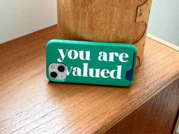 [Mademoment] Valued Green Lettering Design Phone Case