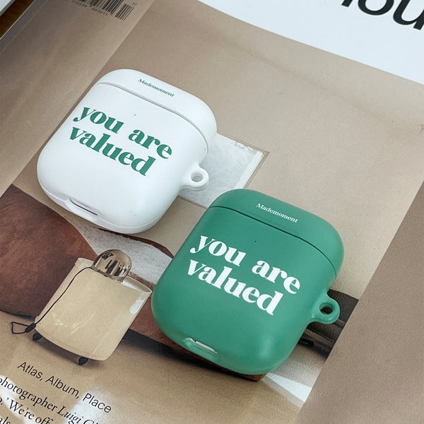 [Mademoment] Valued Green Lettering Design Airpods Case