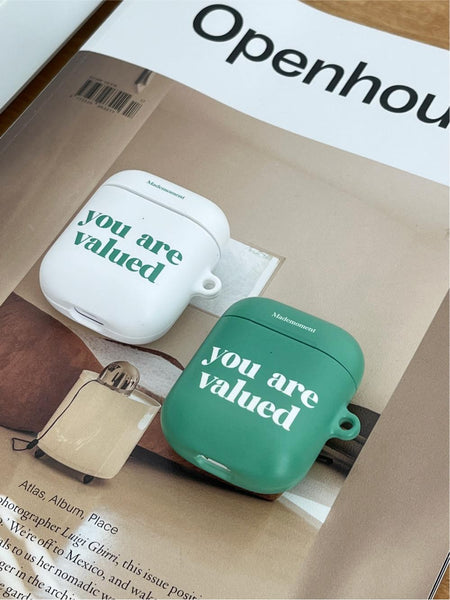 [Mademoment] Valued Green Lettering Design Airpods Case