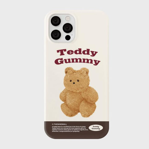[THENINEMALL] Warm Color Teddy Gummy Hard Phone Case (3 types)
