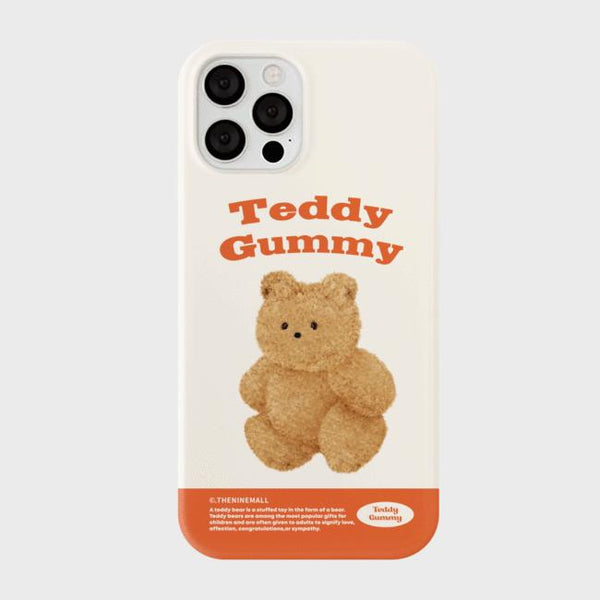 [THENINEMALL] Warm Color Teddy Gummy Hard Phone Case (3 types)