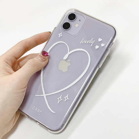 [DEEPING CASE] White Heart Jelly Case