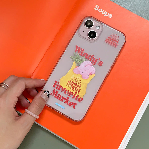 [THENINEMALL] Windys Favorite Market Clear Phone Case (3 types)