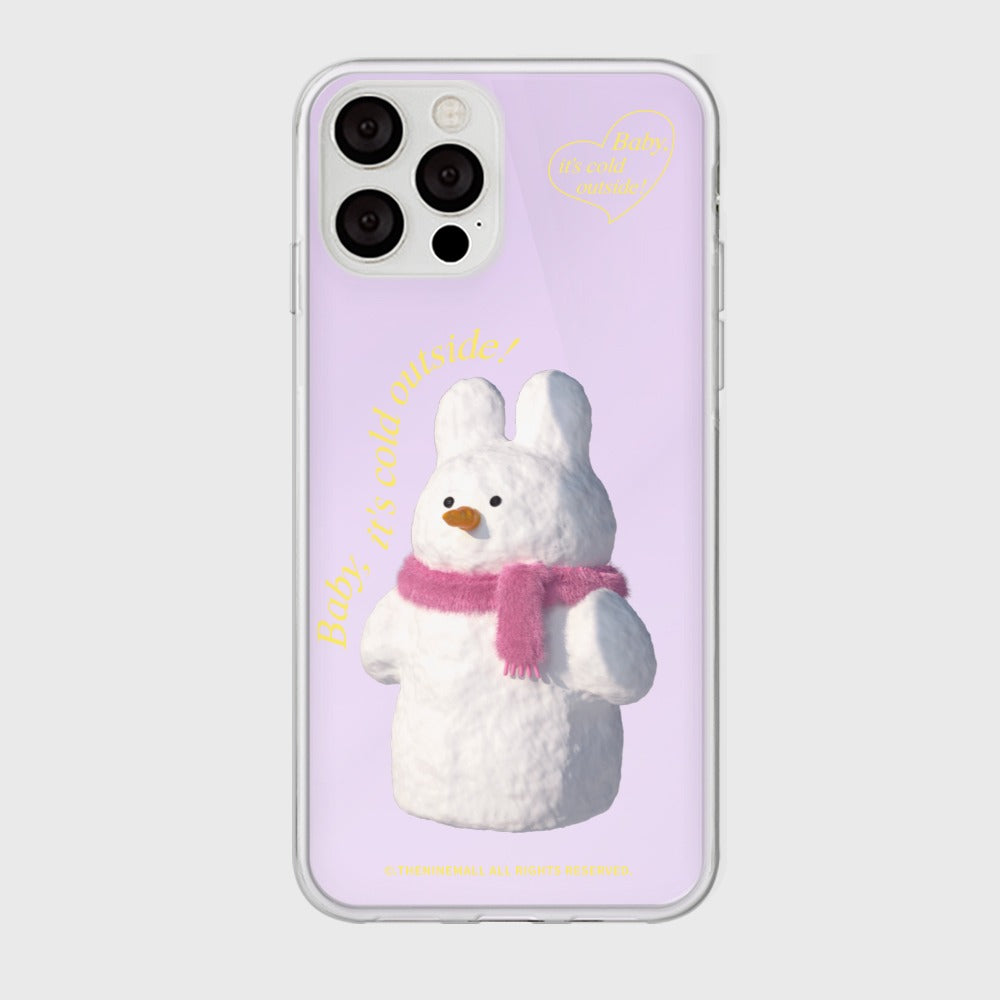 [THENINEMALL] Windy Snowman Mirror Phone Case