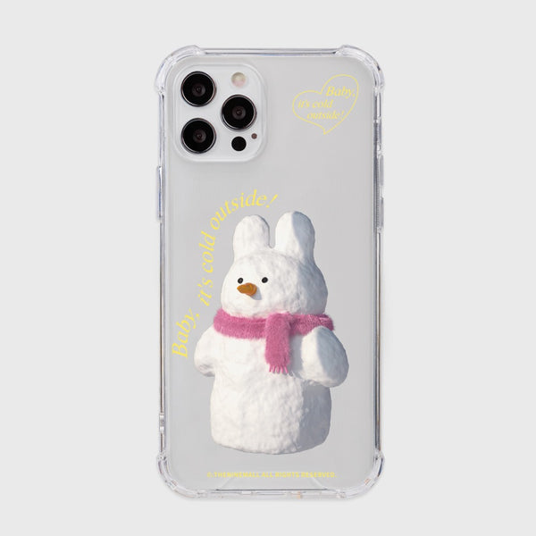 [THENINEMALL] Windy Snowman Clear Phone Case (3 types)