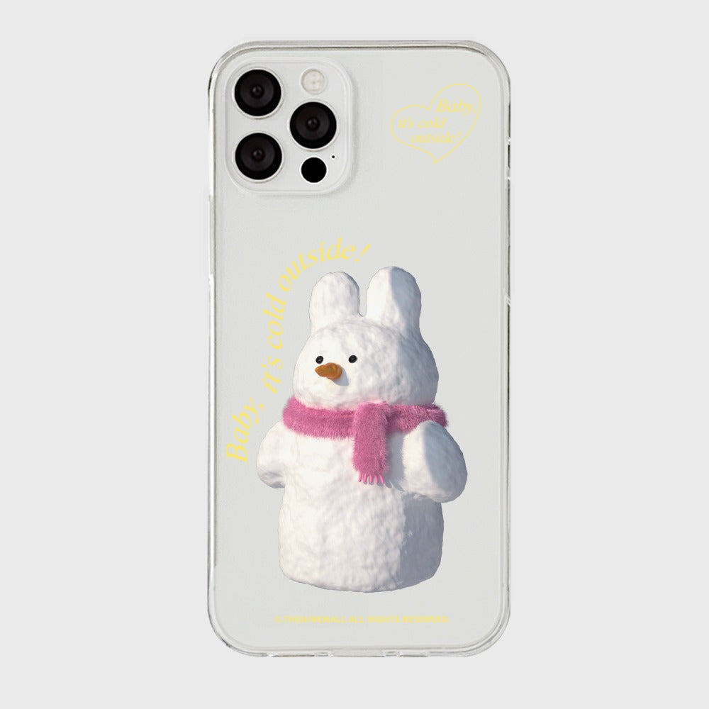 [THENINEMALL] Windy Snowman Clear Phone Case (3 types)