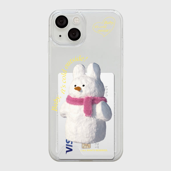 [THENINEMALL] Windy Snowman Clear Phone Case (3 types)