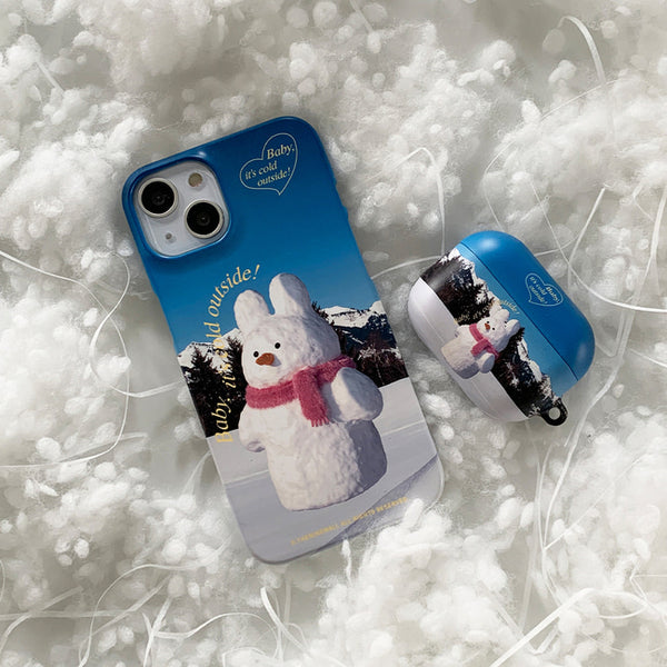 [THENINEMALL] Windy Snowman Hard Phone Case (2 types)