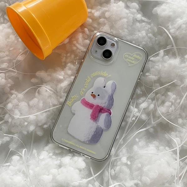 [THENINEMALL] Windy Snowman Clear Phone Case (3 types)